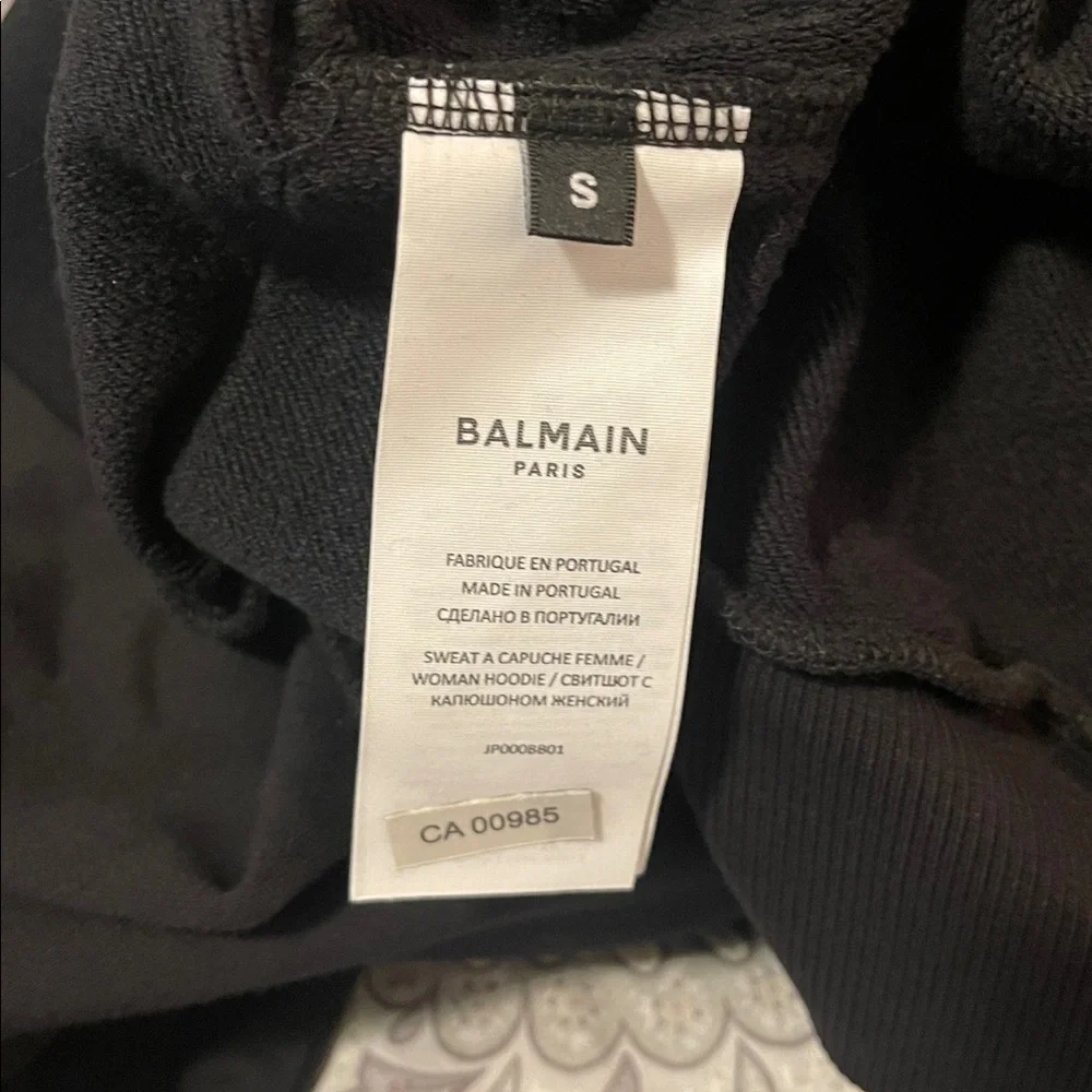 Balmain Black Cropped Hoodie - Picture 10 of 10